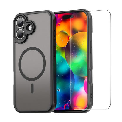 ENKAY Hat-Prince MagSafe Matte Translucent Shockproof Phone Case with Large Arc Edge Film