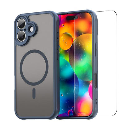 ENKAY Hat-Prince MagSafe Matte Translucent Shockproof Phone Case with Large Arc Edge Film