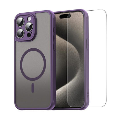 ENKAY Hat-Prince MagSafe Matte Translucent Shockproof Phone Case with Large Arc Edge Film