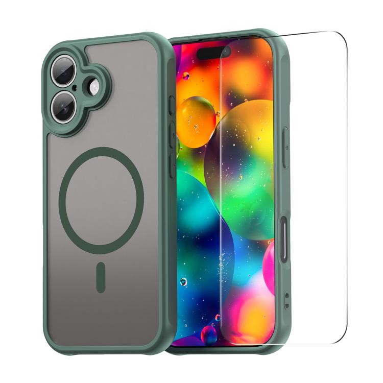 ENKAY Hat-Prince MagSafe Matte Translucent Shockproof Phone Case with Large Arc Edge Film