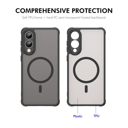 ENKAY Hat-Prince MagSafe Matte Translucent Shockproof Phone Case with 0.18mm High Aluminum-silicon Glass Film