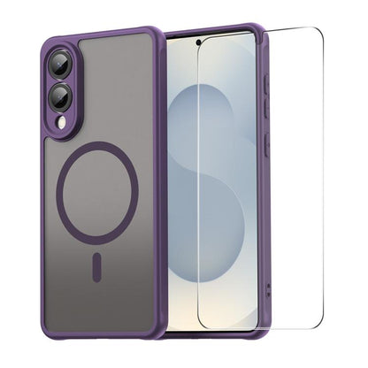 ENKAY Hat-Prince MagSafe Matte Translucent Shockproof Phone Case with 0.18mm High Aluminum-silicon Glass Film