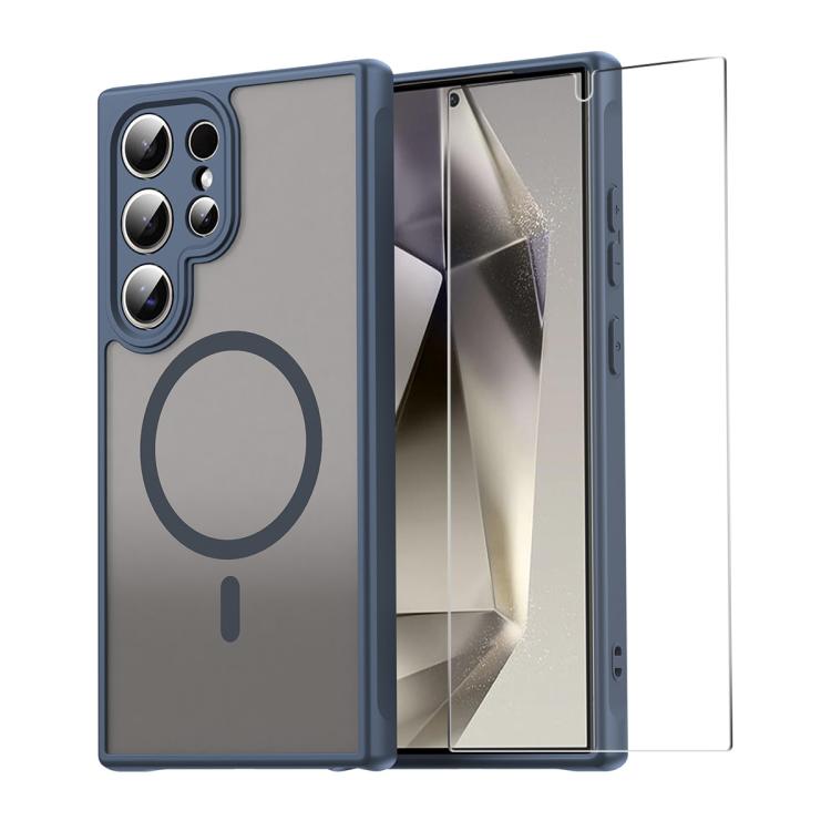 ENKAY Hat-Prince MagSafe Matte Translucent Shockproof Phone Case with 0.18mm High Aluminum-silicon Glass Film