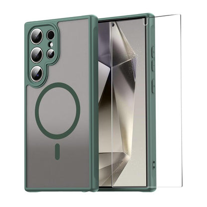 ENKAY Hat-Prince MagSafe Matte Translucent Shockproof Phone Case with 0.18mm High Aluminum-silicon Glass Film