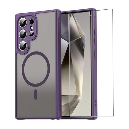 ENKAY Hat-Prince MagSafe Matte Translucent Shockproof Phone Case with 0.18mm High Aluminum-silicon Glass Film