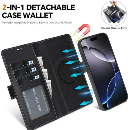 Kalebol Strong Magnetic MagSafe Ring 2 In 1 Split Leather Phone Case