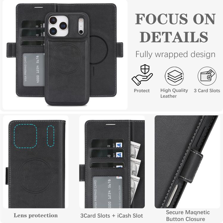 Kalebol Strong Magnetic MagSafe Ring 2 In 1 Split Leather Phone Case