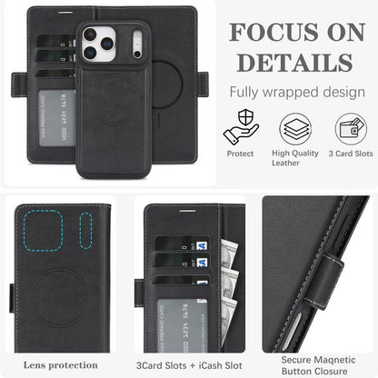 Kalebol Strong Magnetic MagSafe Ring 2 In 1 Split Leather Phone Case