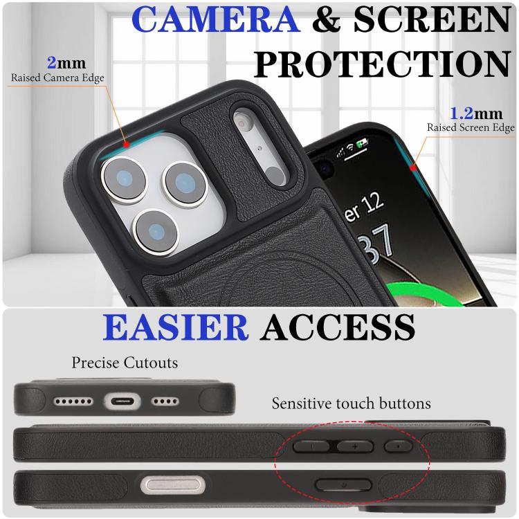 Kalebol Strong Magnetic MagSafe Ring 2 In 1 Split Leather Phone Case