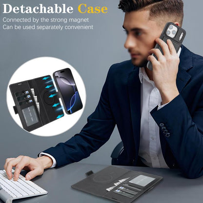 Kalebol Strong Magnetic MagSafe Ring 2 In 1 Split Leather Phone Case