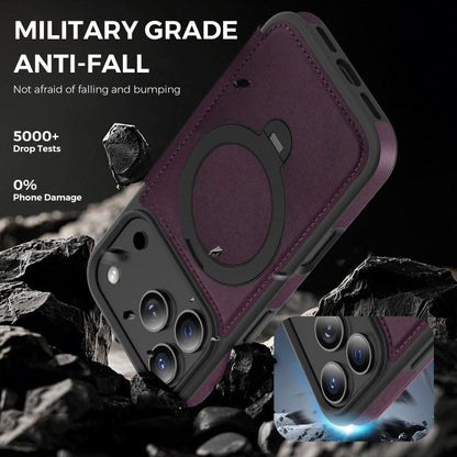 Knight Shield 360 Rotation Holder MagSafe RFID Leather Phone Case