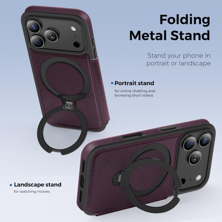 Knight Shield 360 Rotation Holder MagSafe RFID Leather Phone Case