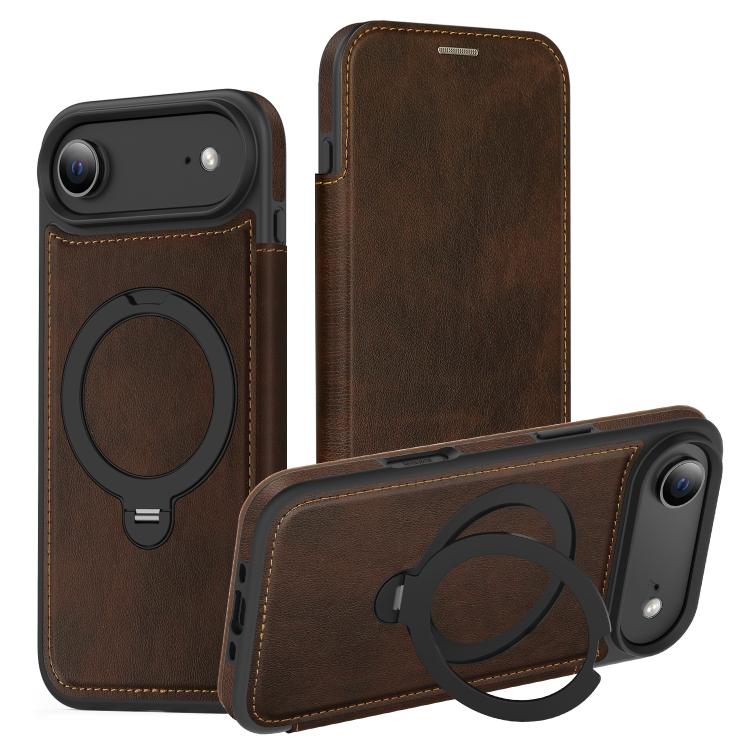 Knight Shield 360 Rotation Holder MagSafe RFID Leather Phone Case