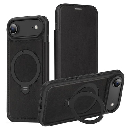 Knight Shield 360 Rotation Holder MagSafe RFID Leather Phone Case