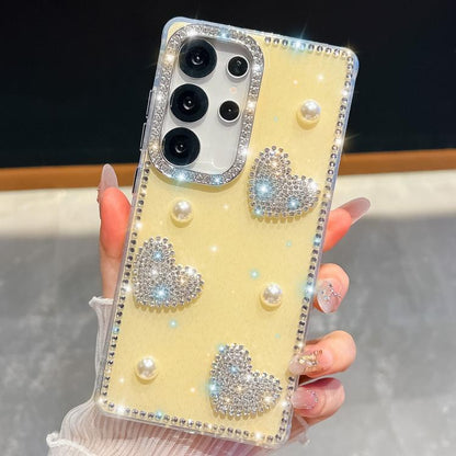 Diamond Glitter Pearl Heart Four-Corner Shockproof Phone Case