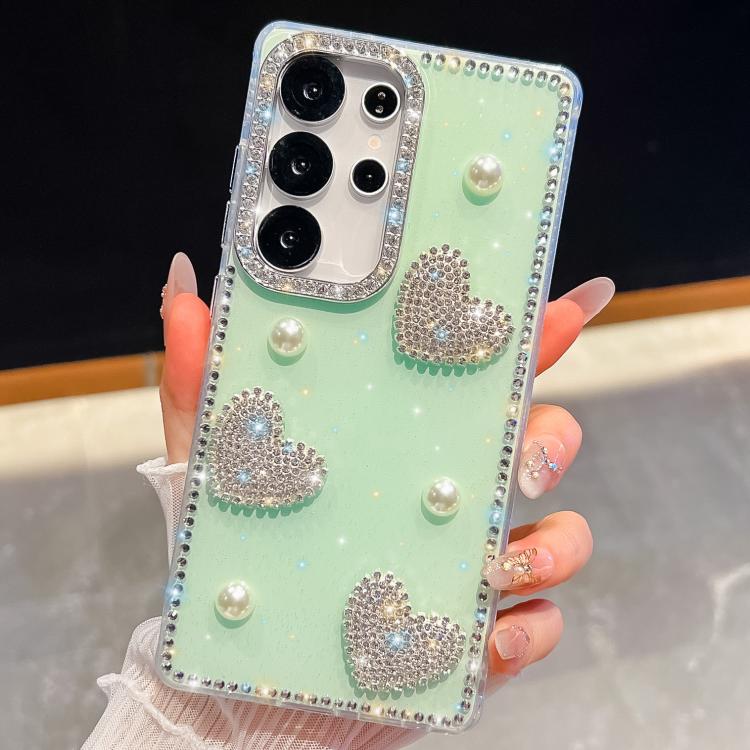 Diamond Glitter Pearl Heart Four-Corner Shockproof Phone Case