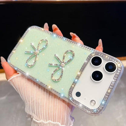 Diamond Glitter Dual Bow-knot Shockproof Phone Case