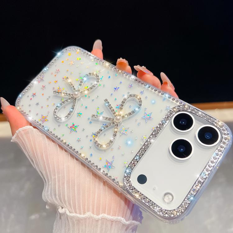 Diamond Glitter Dual Bow-knot Shockproof Phone Case