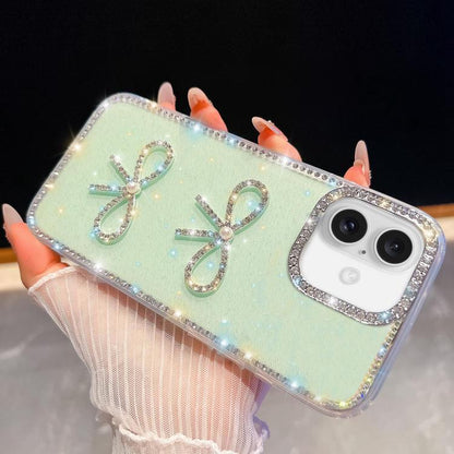 Diamond Glitter Dual Bow-knot Shockproof Phone Case