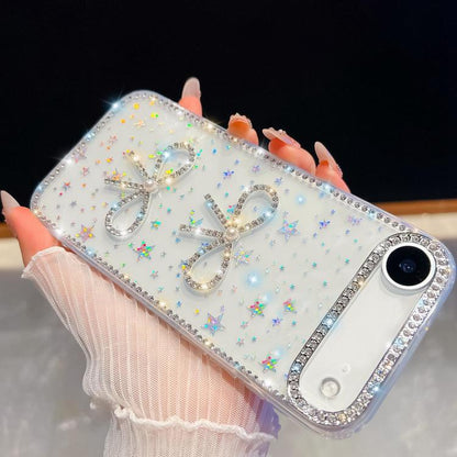 Diamond Glitter Dual Bow-knot Shockproof Phone Case