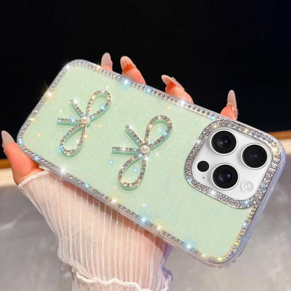 Diamond Glitter Dual Bow-knot Shockproof Phone Case