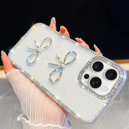 Diamond Glitter Dual Bow-knot Shockproof Phone Case