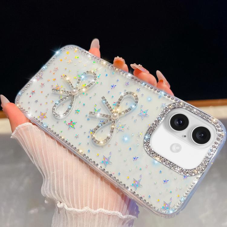 Diamond Glitter Dual Bow-knot Shockproof Phone Case