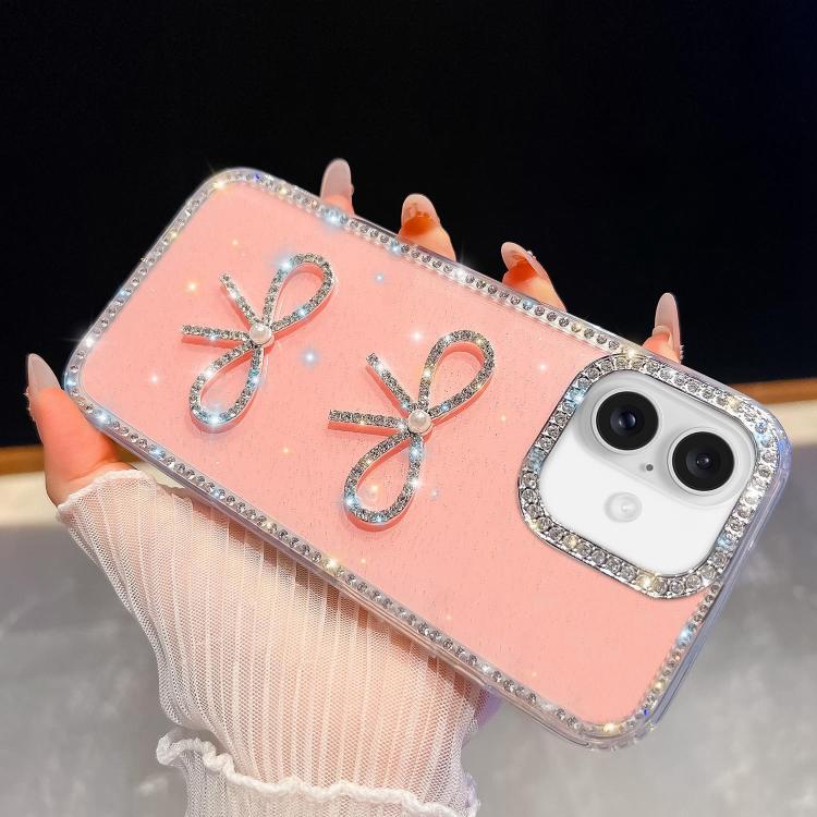 Diamond Glitter Dual Bow-knot Shockproof Phone Case