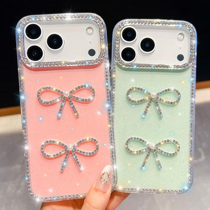 Diamond Glitter Dual Bow-knot Shockproof Phone Case