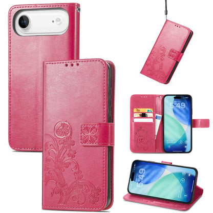 Four-leaf Clasp Embossed Buckle Leather Phone Case