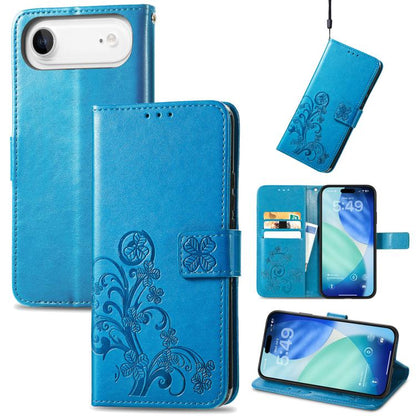Four-leaf Clasp Embossed Buckle Leather Phone Case