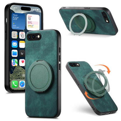 Retro Leather Rotation Round Holder Phone Case