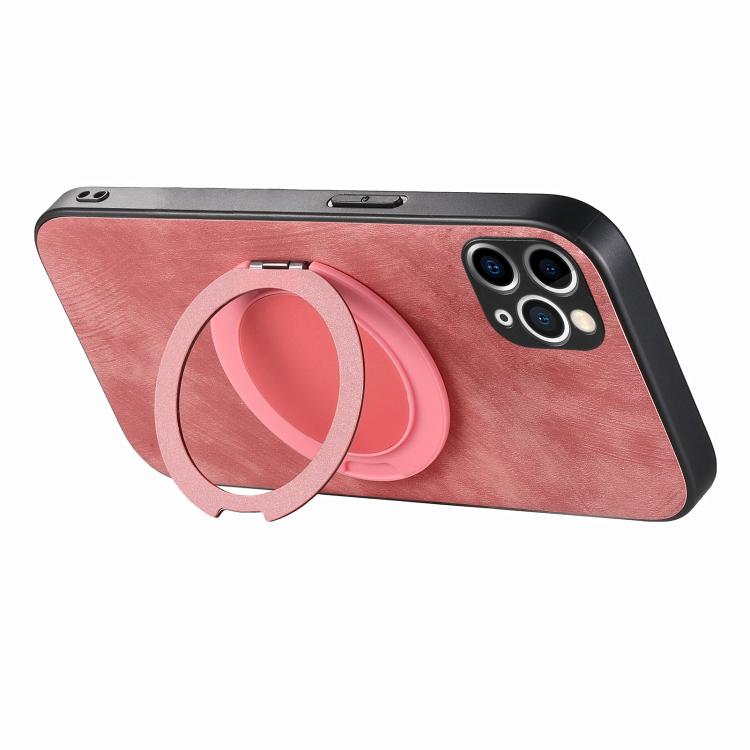 Retro Leather Rotation Round Holder Phone Case