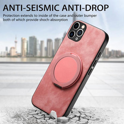 Retro Leather Rotation Round Holder Phone Case