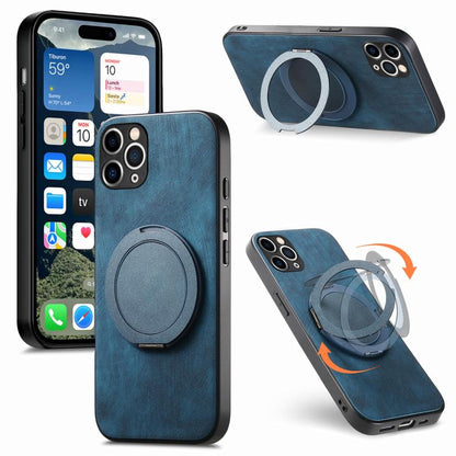 Retro Leather Rotation Round Holder Phone Case